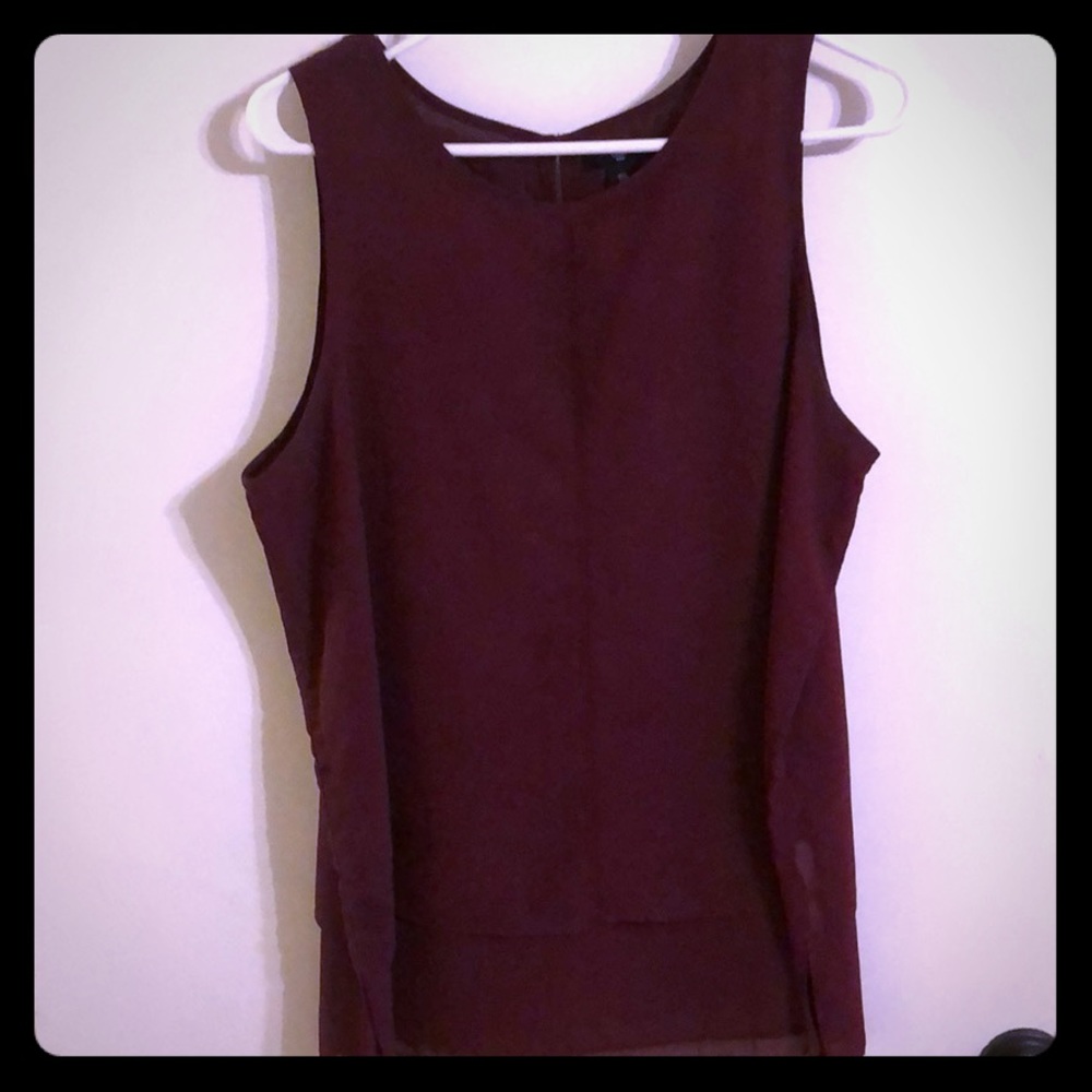 Plum sleeveless blouse